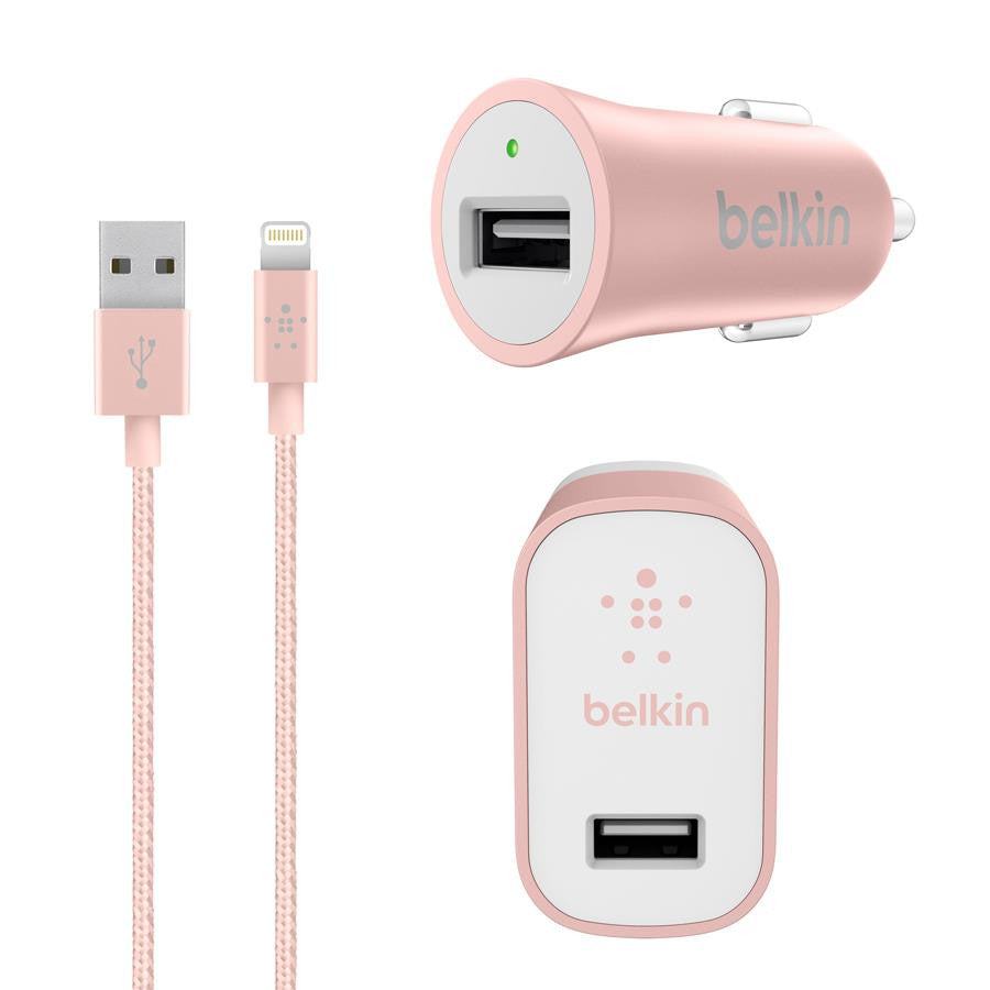 Belkin Rose Gold Charger Kit with Lightning Cable - Makerwiz