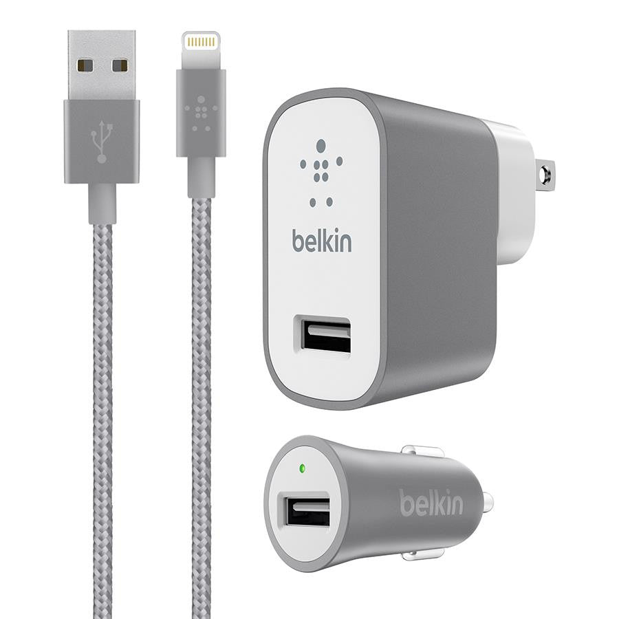 Belkin Grey Charger Kit with Lightning Cable - Makerwiz