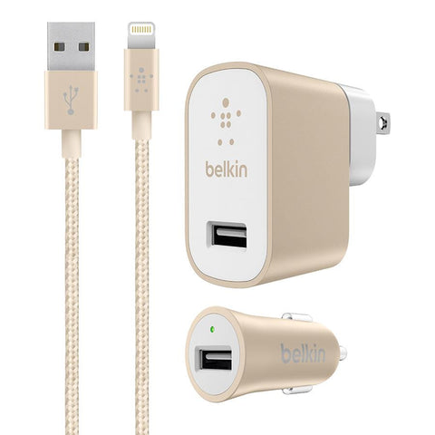 Belkin Gold Charger Kit with Lightning Cable